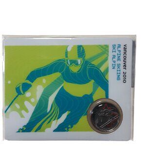 Vancouver 2010 Alpine Skiing 25-Cent Collector Coin With Card By Royal Canadian
